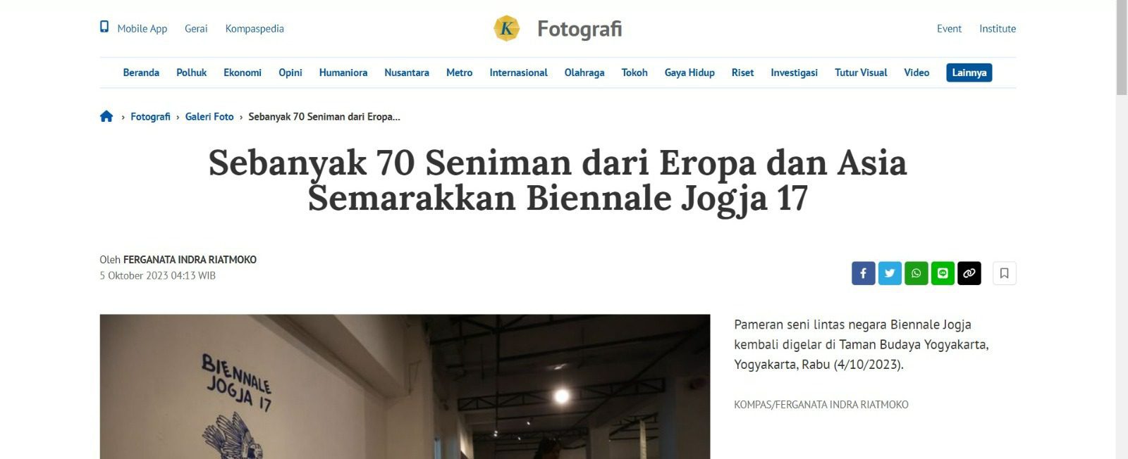 Biennale Jogja 17 dalam Kompas
