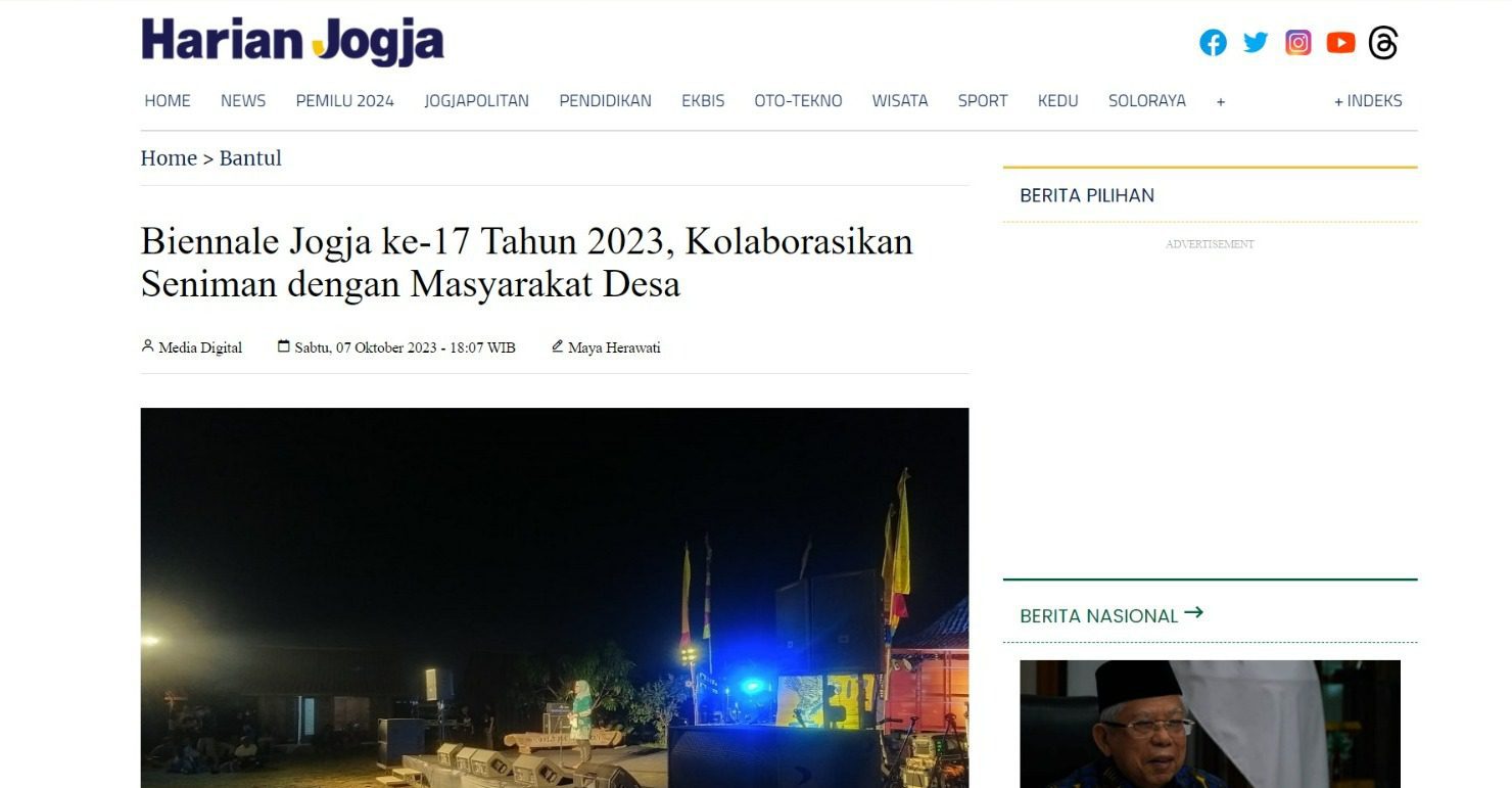 Biennale Jogja 17 dalam Harian Jogja